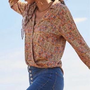 Anthropologie Pilcro Tisha Surplice Blouse Size Small NWT